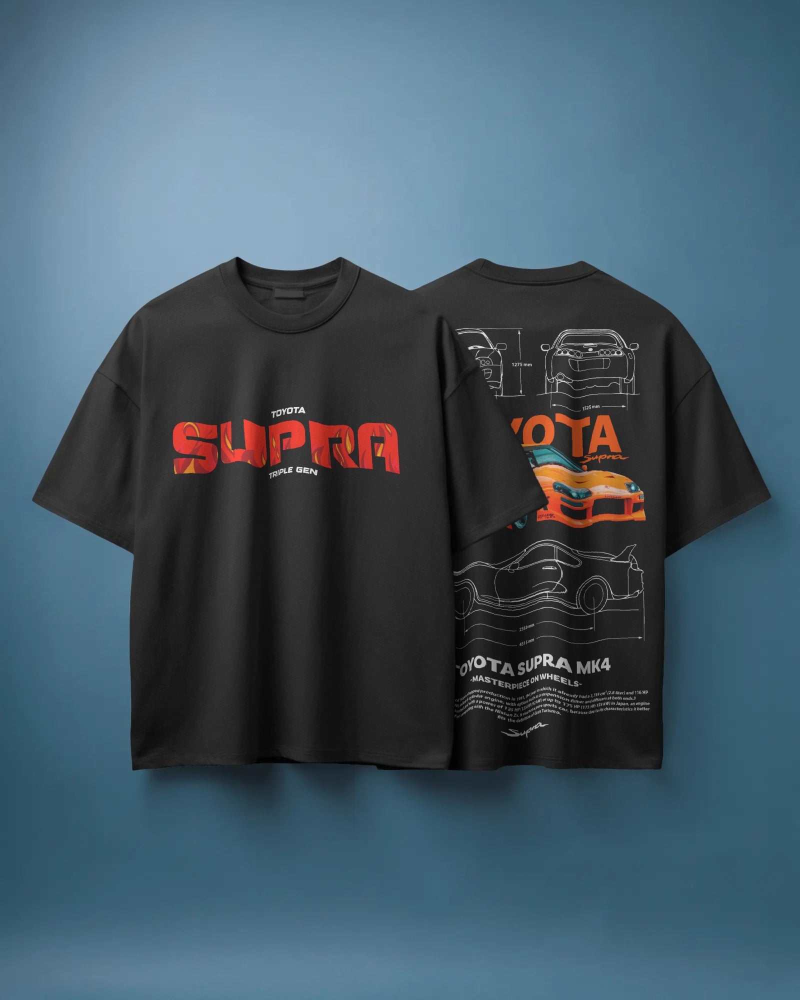 Oversized Graphic Toyota supra premium Tshirt
